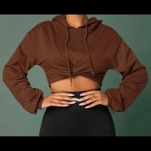 NEW Twist drawstring crop hoodie